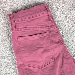 Madewell High Rise Denim Shorts Womens Size 23 Button‎ Fly Pink Frayed Hem